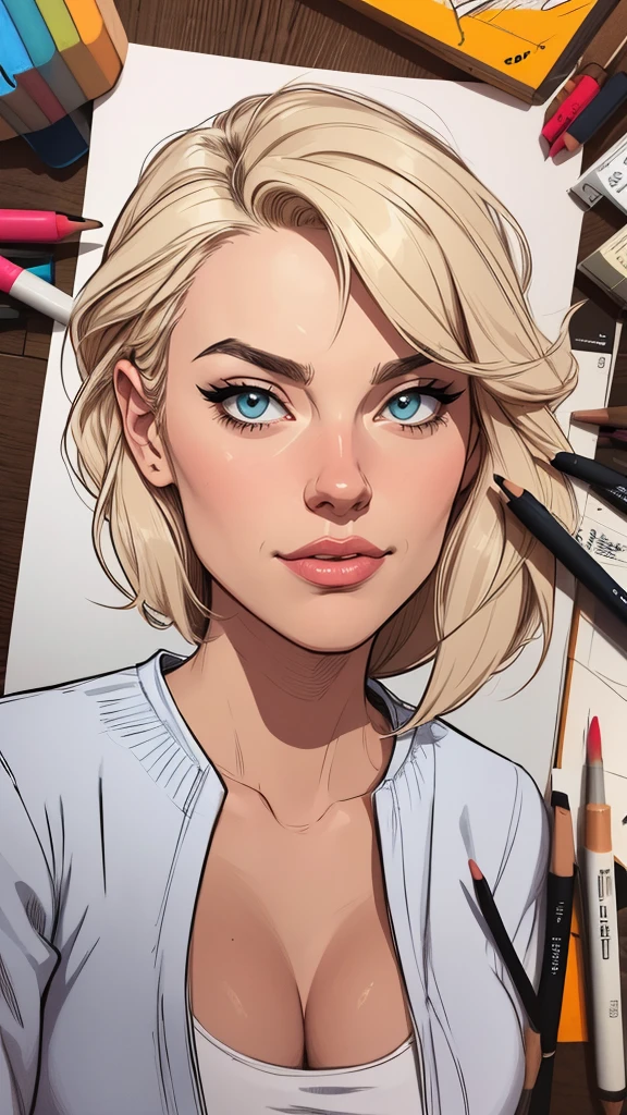 estilo de desenho animado:1.2), estilo Cartoon Atriz Yvonne Strahovski Mulher Imagem de desenho animado de uma mulher , roupas sensuais , garota super fofa, cartoon style illustration, estilo de arte dos desenhos animados, estilo de arte dos desenhos animados, digital illustration style, design de personagens altamente detalhado, arte digital detalhada fofa, City fan art, design de personagem retrato, beautiful digital illustration, retrato de alta qualidade, arte em quadrinhos, retrato do design do personagem, Buso com fundo branco, no clothes and medium breasts, female character from the Lord of the Rings cartoon style