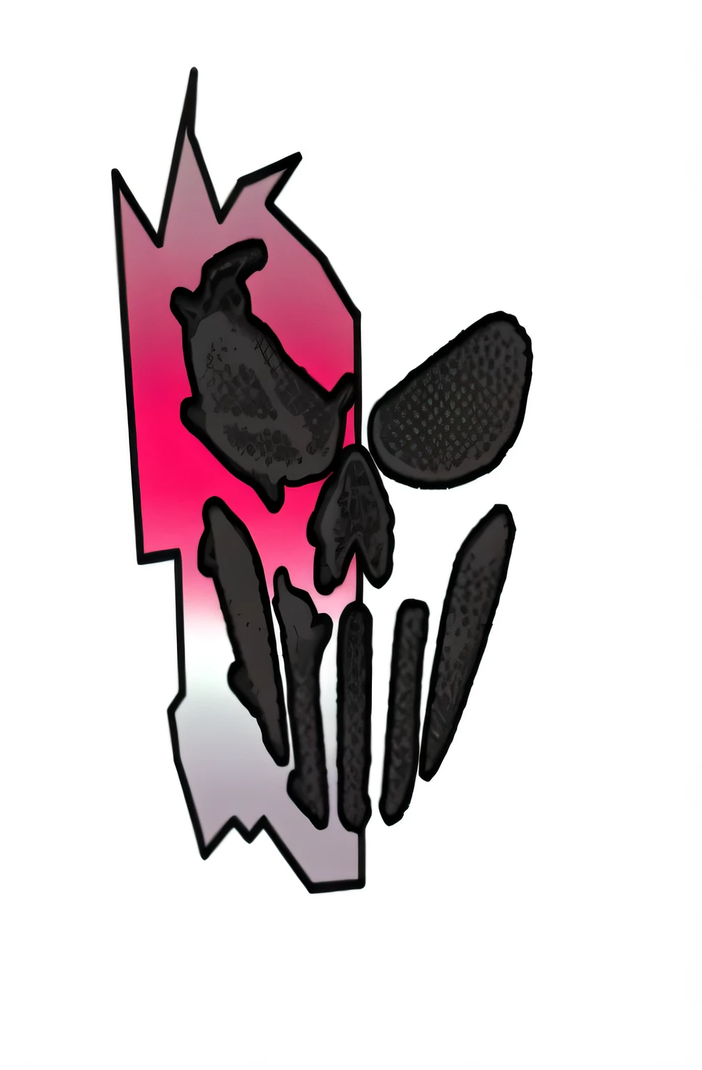 black cloth mesh skull face pink and white gradient face design