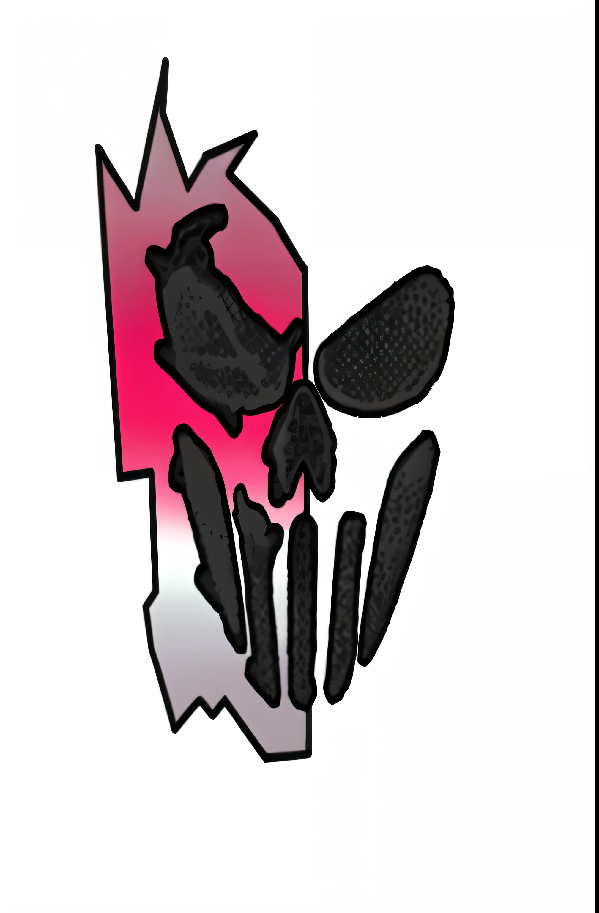 black cloth mesh skull face pink and white gradient face design