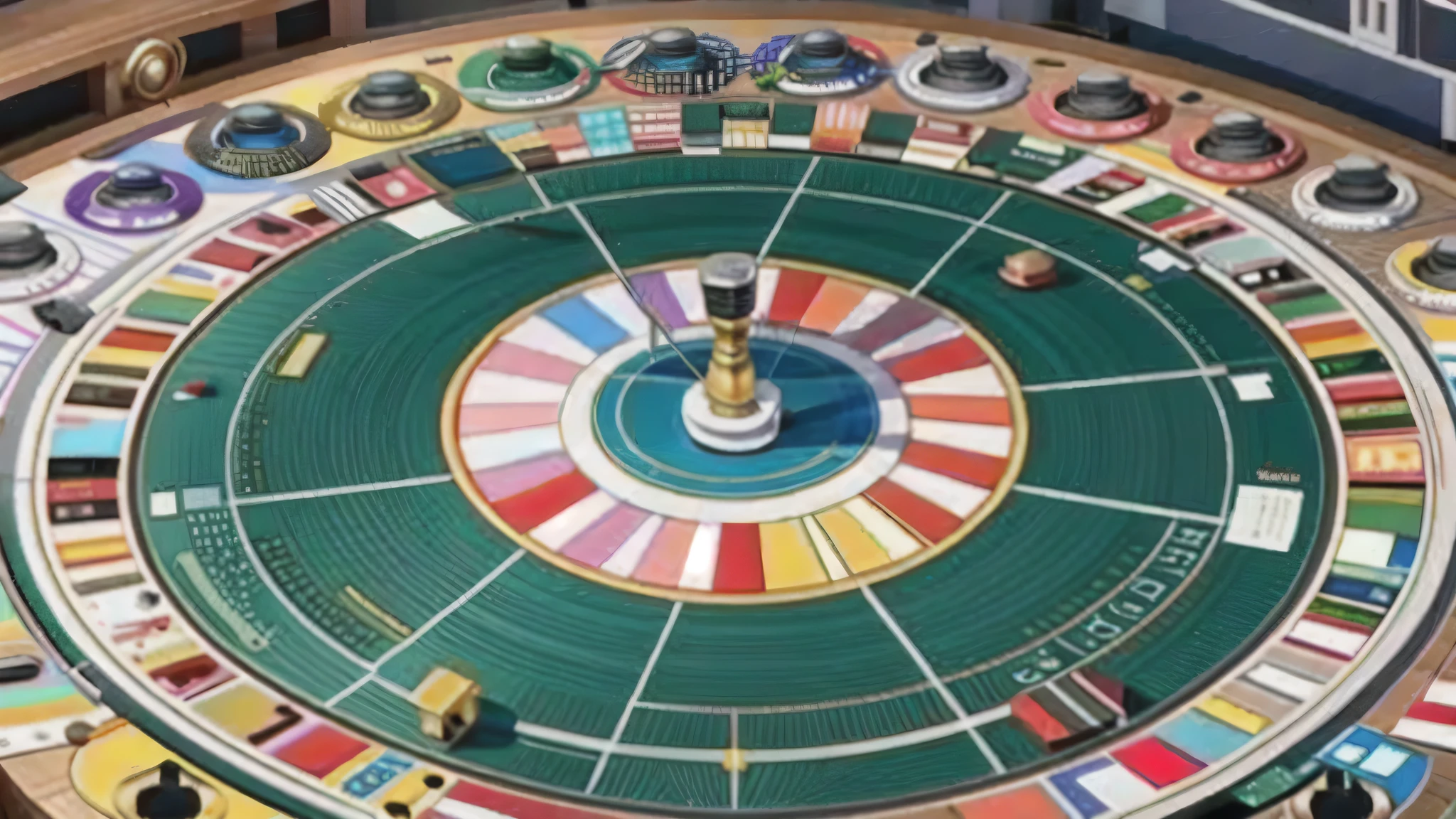 Lucky Draw Wheel,Many fan-shaped areas,In the middle of thepicture,Can see the whole turntable