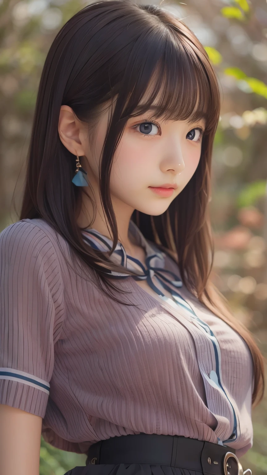 ((sfw: 1.4)), ((detailed face,  professional photography)), ((sfw, Blouse, skirt, from behind, 1 Girl)), Ultra High Resolution, (Realistic: 1.4), RAW Photo, Best Quality, (Photorealistic Stick), Focus, Soft Light, (()), ((Japanese)), (( (young face))), (surface), (depth of field), masterpiece, (realistic), woman, bangs, ((1 girl))
