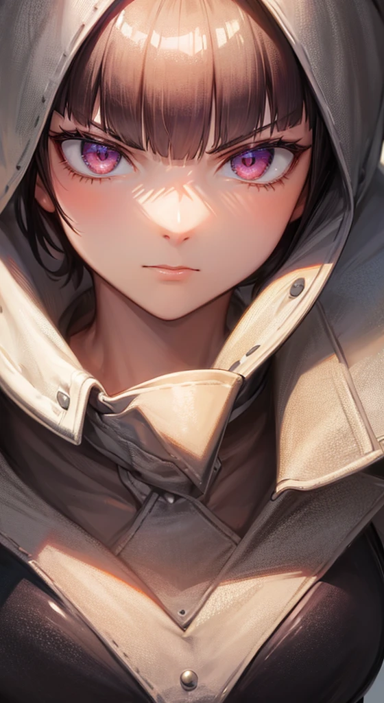 detailed, girl, purple eyes, brown hair, burn on face, upper body, SISTER_FRIEDE, <lora:Sister_Friede:0.8>