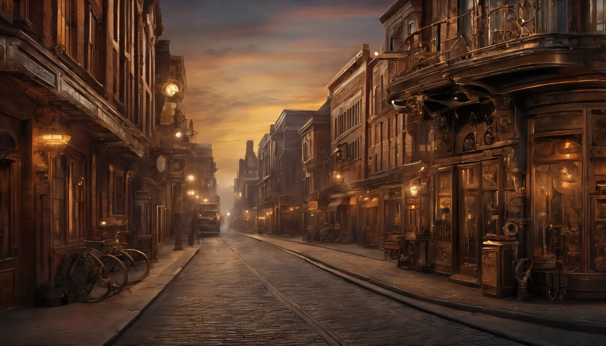 Street corner at dusk
