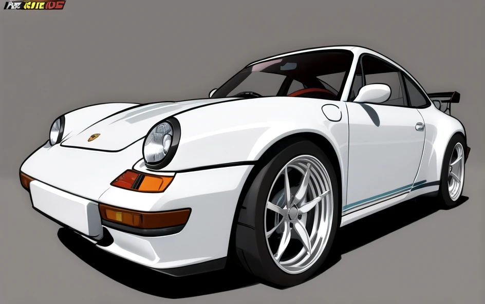  Porsche 911 rwb, wide body,large wheels, sketch, 
cartoonish, comic strip, Chip Foose car rendering, large chrome wheels, bagged, slammed to the ground, art, gothic art, masterpiece, highly detailed, ((([Simple grey background]))

