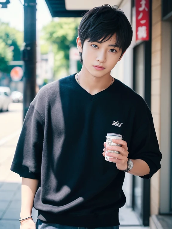 (creation:1.4),(highest quality),(highest quality),(4k,8k),dust,(moe boys:1.4)、student、(slender body)、Young Man、Detailed man、((cool:1.4))、((cool:1.4))、(Protagonist Boy、male protagonist、spiky boy)、(男face)、(strong mental strength、mental strength、Unyielding Spirit、bright personality、Active boys)、Puzzled、Men&#39;s Athletic Department、Ace Member、Handsome Manager、Male dormitory student、(((見た目は日本全国高校生マスターコンテスト入賞者のcool男子風高校生:1.4)))、(((見た目は日本全国高校生マスターコンテスト入賞者のcool男子風高校生:1.4)))、((Suddenly he turns into a handsome cunt boy))、Changes in the sexual organs only、Unreasonableness、「Just me!?I am a man!I am a manのはず・・・I am a man??」、masterpiece,face、refer to、hand、{{Boyish style:-0.8}},smart,Our everyday shopping trip suddenly turned into a romantic date.、