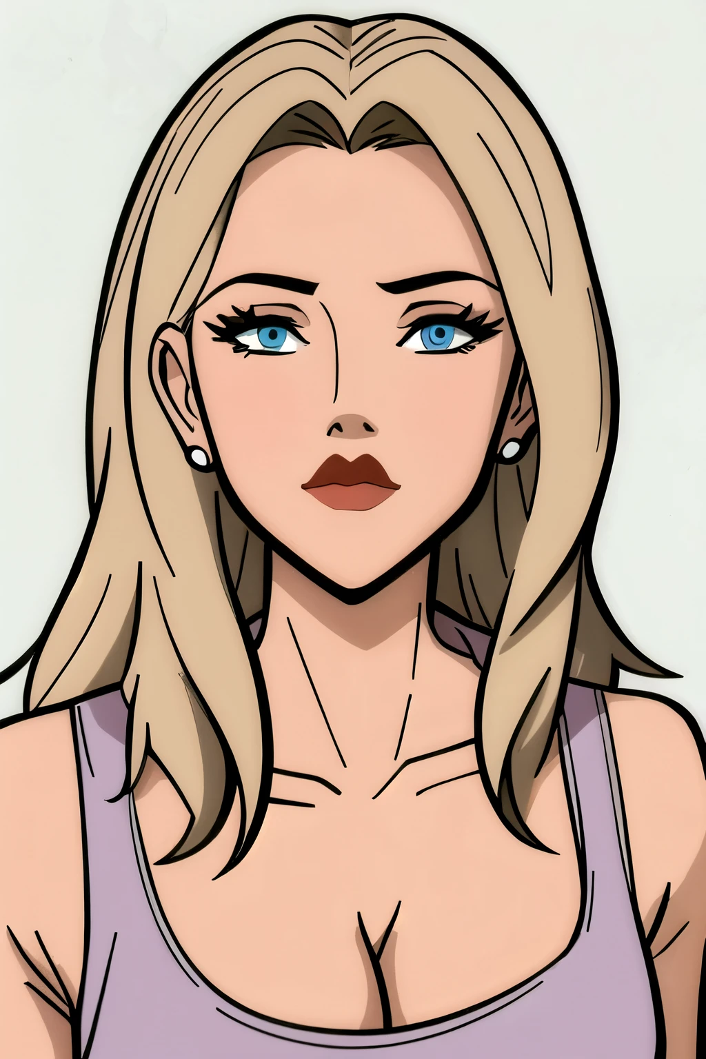 
Flat colors, close-up, portrait, of a 23 year old surfer girl, ([blue eyes]) Beach blonde wavy hair, cleavage, natural beaty, beautiful, masterpiece, pop art, simple bold colored lineart, Cartoon style illustration, Cartoon Art Style, Digital illustration style, Highly detailed character design, cute detailed digital art,  beautiful digital illustration, high quality portrait, Comic art, Character Design Portrait, 
(([Simple grey background]))












  
Flat colors, a 25 year old surfer looking girl, tan skin, ([blue eyes]) Beach blonde salty hair, natural beaty, beautiful, casual, blue tank top, masterpiece, pop art, close-up, portrait, anime style, simple bold colored lineart, Cartoon style illustration, Cartoon Art Style, Digital illustration style, Highly detailed character design, cute detailed digital art,  beautiful digital illustration, high quality portrait, Comic art, Character Design Portrait, 
(([Simple grey background]))












  
