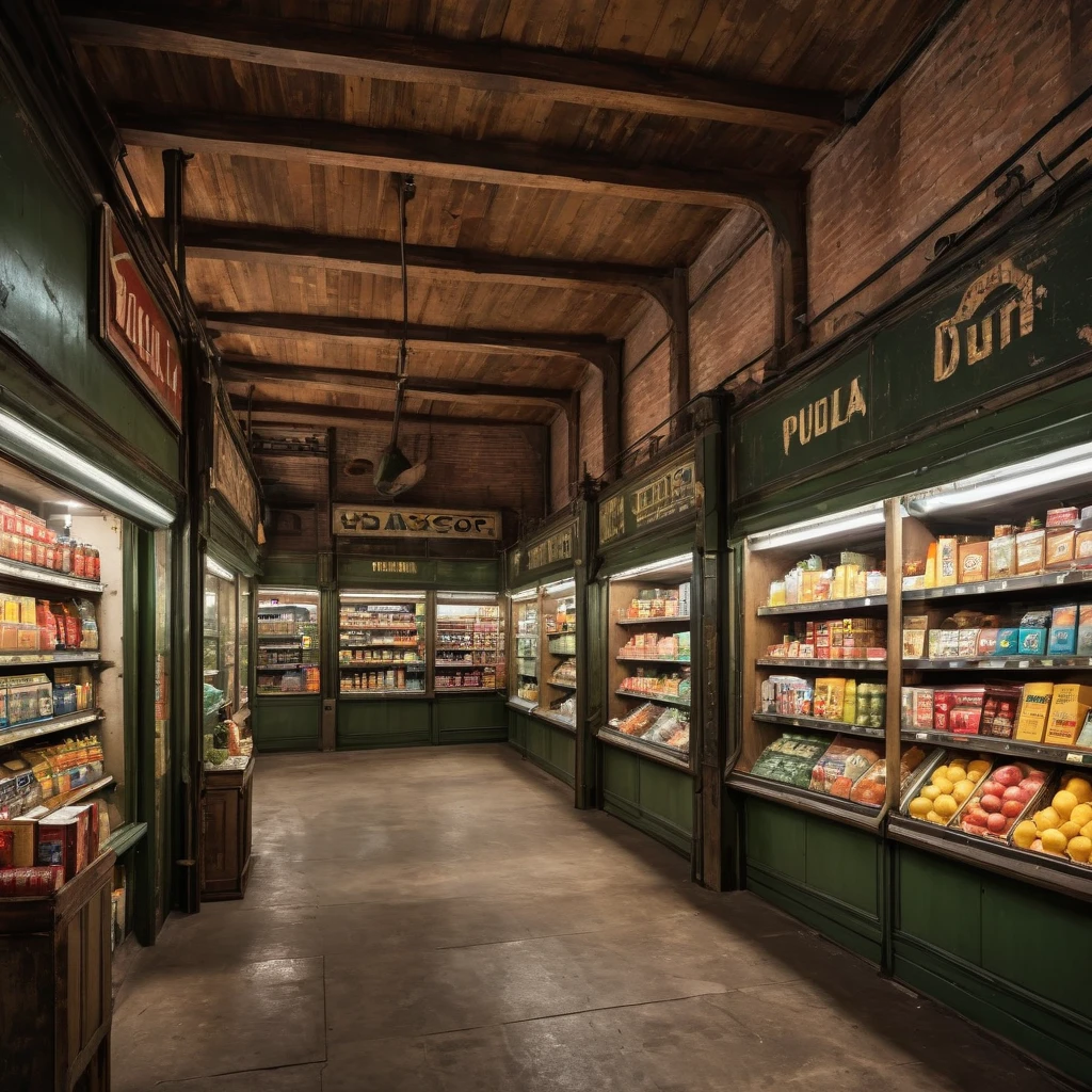 A Night Grocery Store for Diesel Punk During World War II