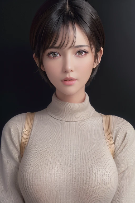 (masterpiece:1.3), (8K, realistic, Raw photo, highest quality: 1.4), (1 girl), beautiful face, (realistic face), (black hair, short hair:1.3), Beautiful Hairstyles, realistic eyes, detailed and beautiful eyes, (realistic skin), beautiful skin, (sweater), disorganized, Charm, ultra high resolution, surreal, very detailed, golden ratio, nsfw, tits, cum on face