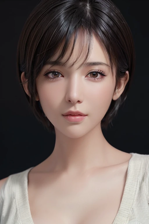 (masterpiece:1.3), (8K, realistic, Raw photo, highest quality: 1.4), (1 girl), beautiful face, (realistic face), (black hair, short hair:1.3), Beautiful Hairstyles, realistic eyes, detailed and beautiful eyes, (realistic skin), beautiful skin, (sweater), disorganized, Charm, ultra high resolution, surreal, very detailed, golden ratio, nsfw, tits, cum on face