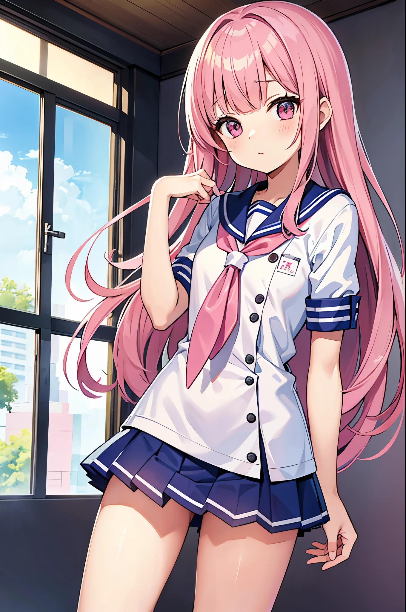 A pink-haired high school girl in a sailor uniform receives a vaccination、A man grabs your arm、Take the syringe and stick it into your upper arm.。.