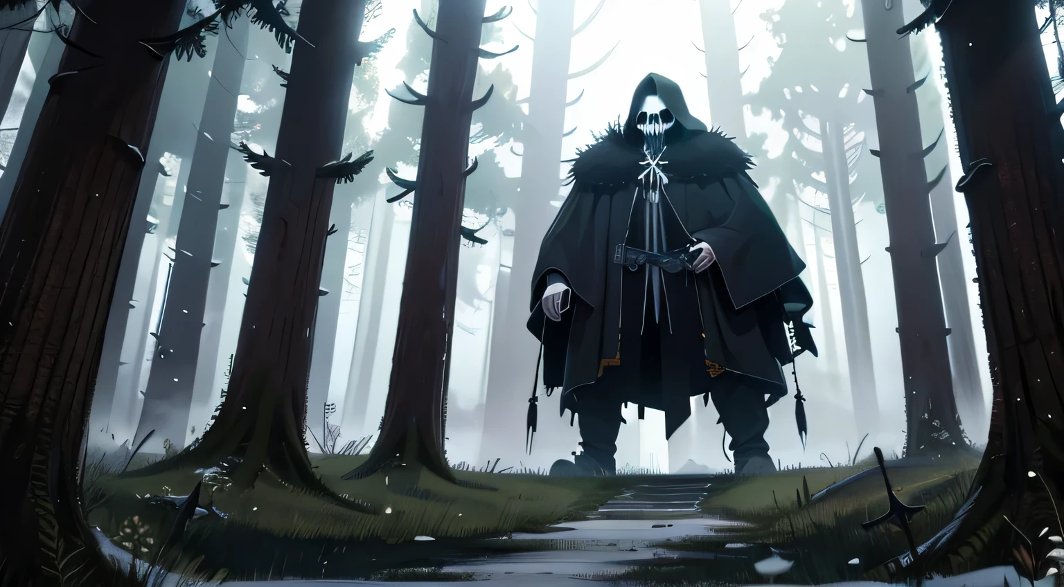 Death passing through the forest