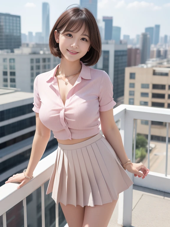 extremely detailed CG unity 8k wallpaper, best quality, ultra-detailed, masterpiece, realistic, photo realistic, extremely detailed cute girl, 20years old, (((skirt lift by myself))), (lifted by self),  panties , panties focus, blush, parted lips, looking at viewer  , half body shot  , (crowd), (on the streets of tokyo) , short bob cut