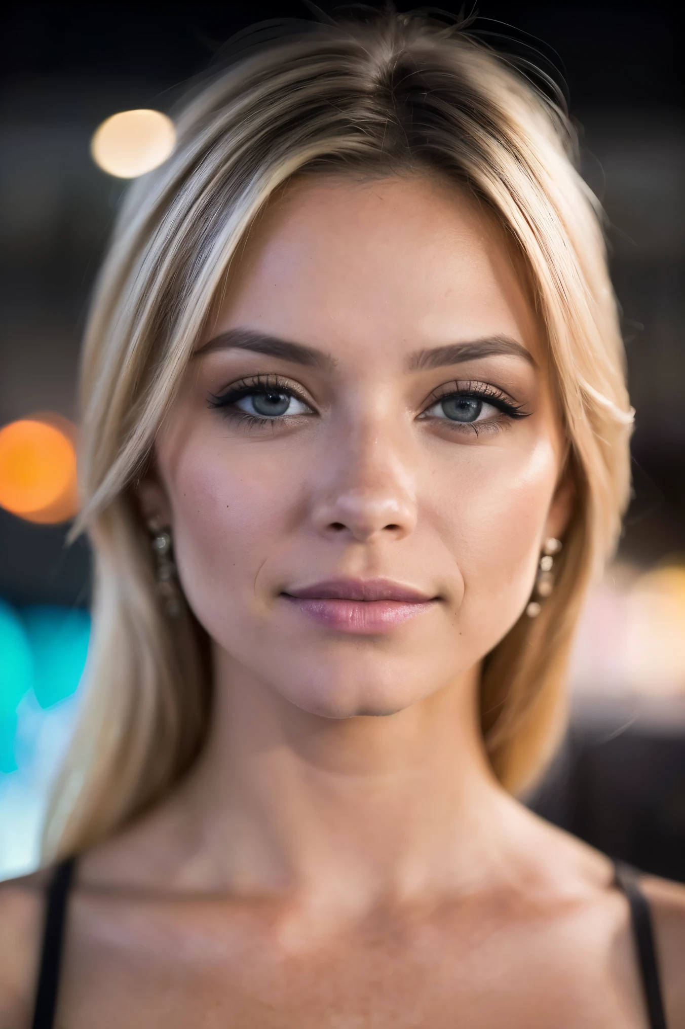 (Foto autofoto, desde arriBa: 1.4), (Retrato de medio cuerpo: 1.4), 24-year-old Blonde (Mujer de ojos azules) caminando en un Bar RAW uhd foto de retrato, pecho natural_B, Fondo de la ciudad por la noche, (vestido de sol amarillo), (grieta), Detallado (textura!, caBello!, Brillar, Color!!, Defectos: 1.1), Ojos Brillantes muy detallados, (looking to the camera), luz especular, DSLR, Calidad extrema, sharp focus, afilado, DOF, film grain, (centrado), Fujifilm XT3, Cristalina, Centro del marco, hermoso rostro, sharp focus, farola, neon lights, bokeh, (luz oscura), discreto, Noche, (cielo nocturno ) poros detallados de la piel, aceite Piel oscura, Brown, Detalles oculares complejos
