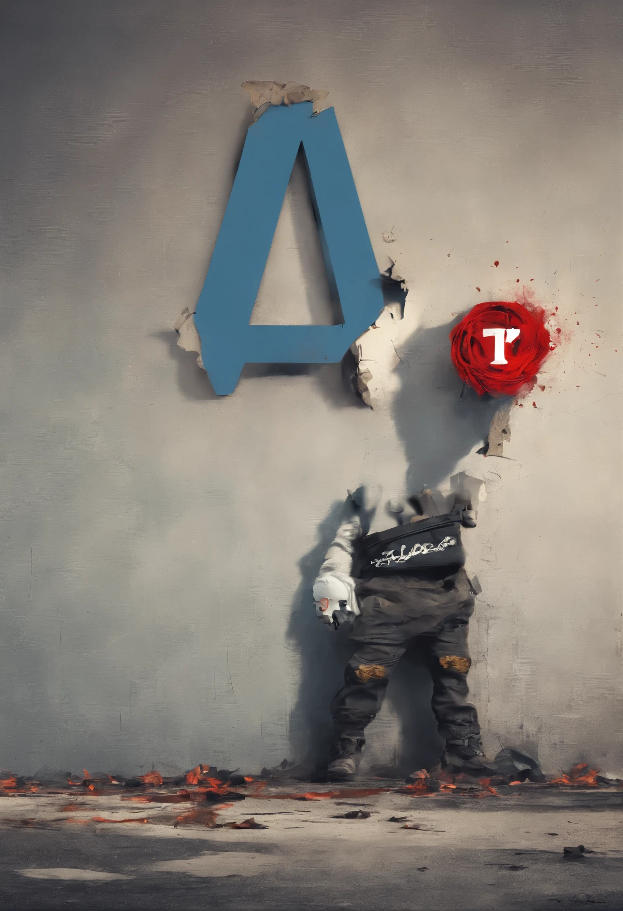 R.a.The letter W　logo　banksy