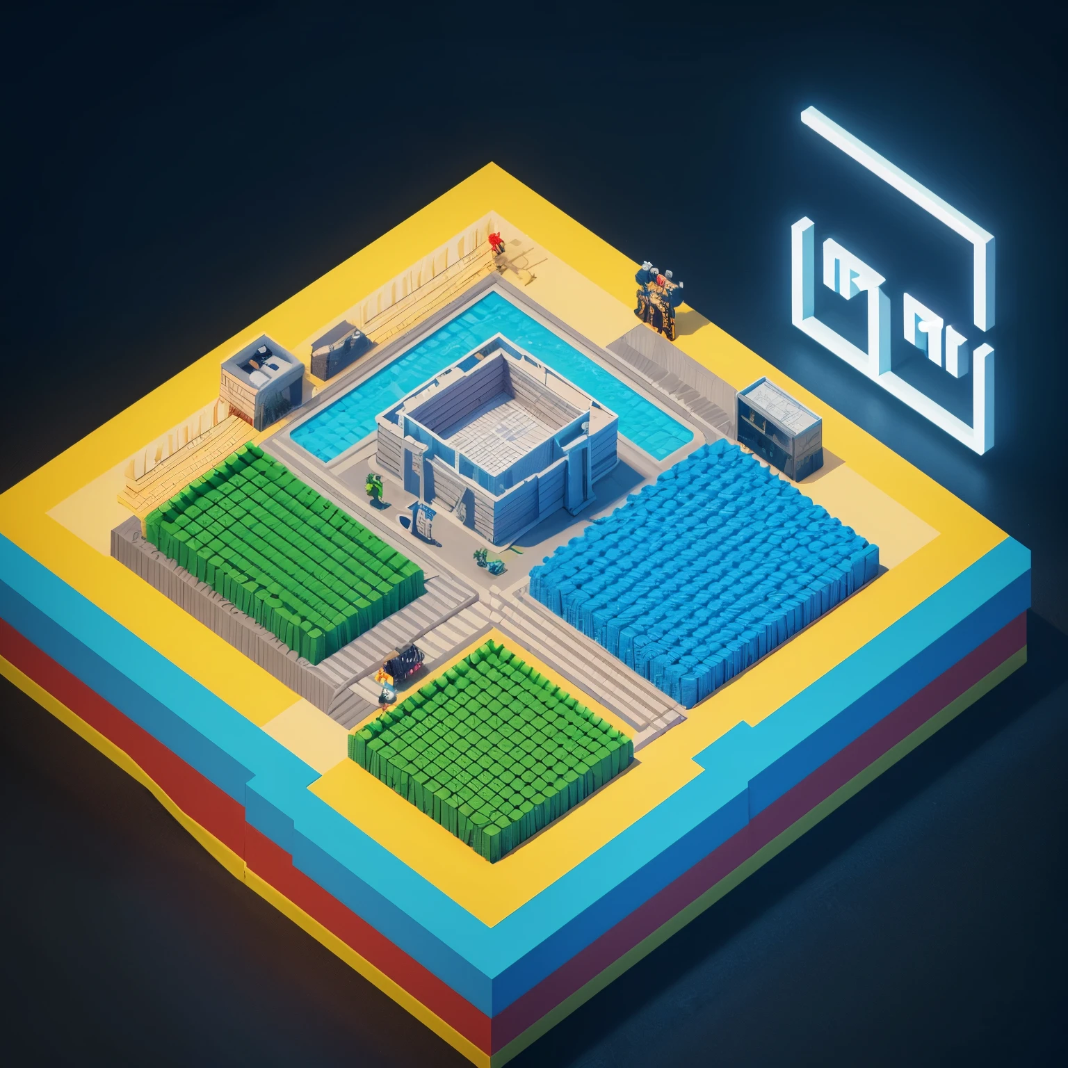 the process of editing DNA, Isometric art, isometric illustration fun, isometric game art, stylized 3d render, isometric 8k, Isometric style, incredible isometric screenshot, isometric 2 d game art, isometric 3d render, isometric pixel art, isometric voxel art