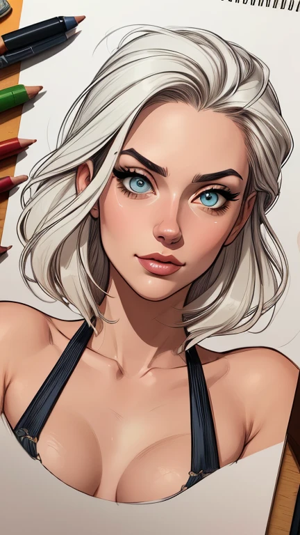 Personagem estilo drawing estilo Artline mulher ninja com marcas de guerras Imagem de desenho animado de uma mulher .cartoon style illustration, estilo de arte dos desenhos animados, estilo de arte dos desenhos animados, digital illustration style, design de personagens altamente detalhado, arte digital detalhada coragem, Forest fan art, Design de personagens de retrato, beautiful digital illustration, retrato de alta qualidade, Arte em quadrinhos, mulher jovem cabelo com transas lindas . Beautiful lined eyes Medium large bust and wonderful sexy clothes. image expression of sexual desire from waist to head illustration