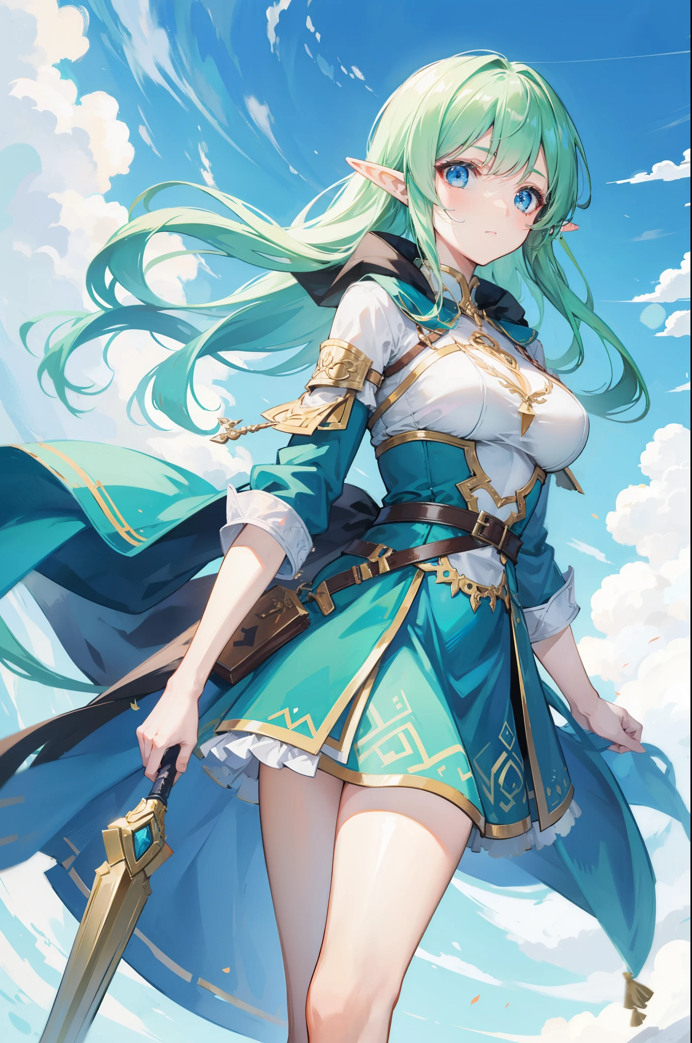 an women elf, she have skill to be able to control wind