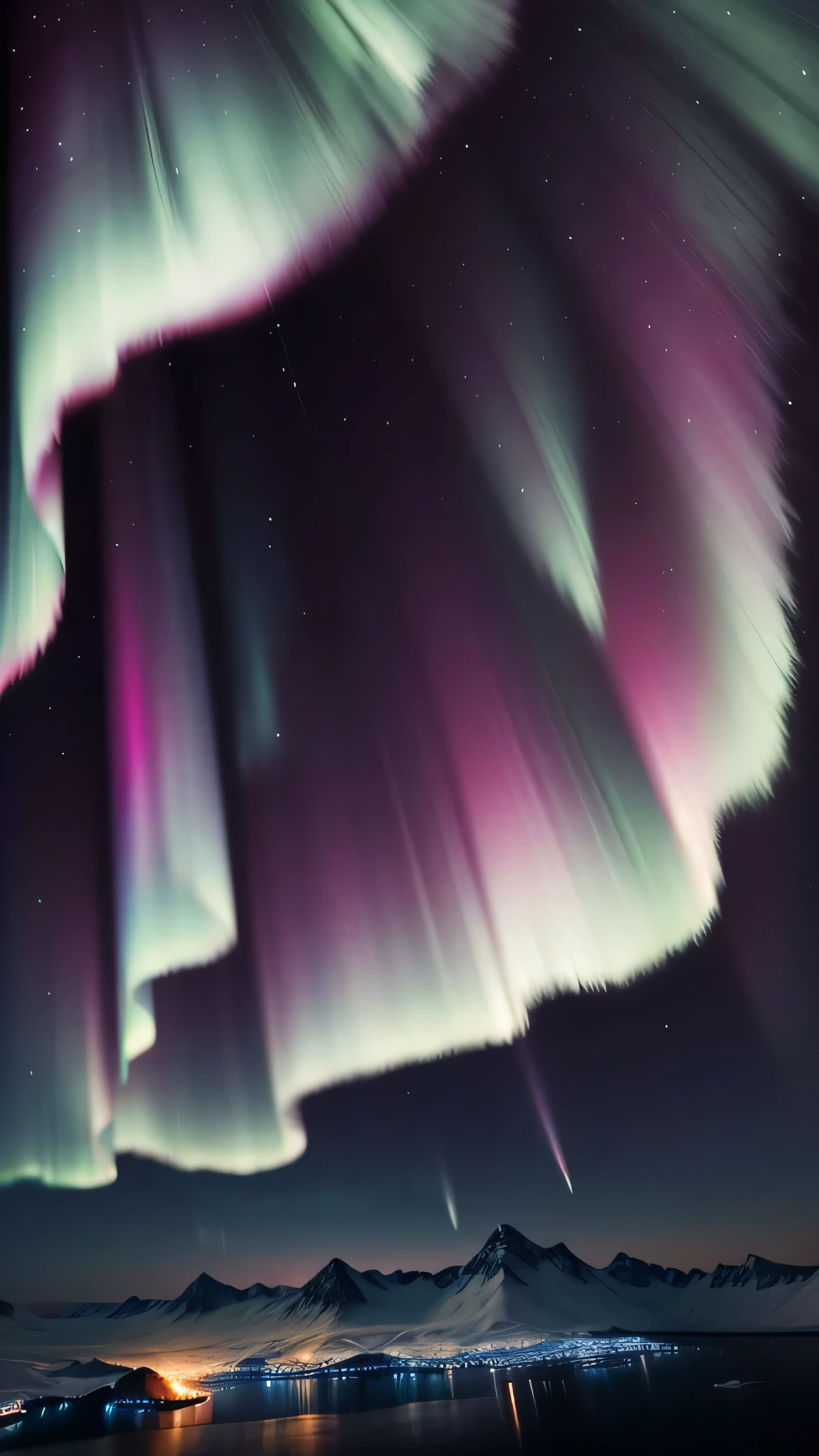 aurora, Antarctica, night, night sky, 8k