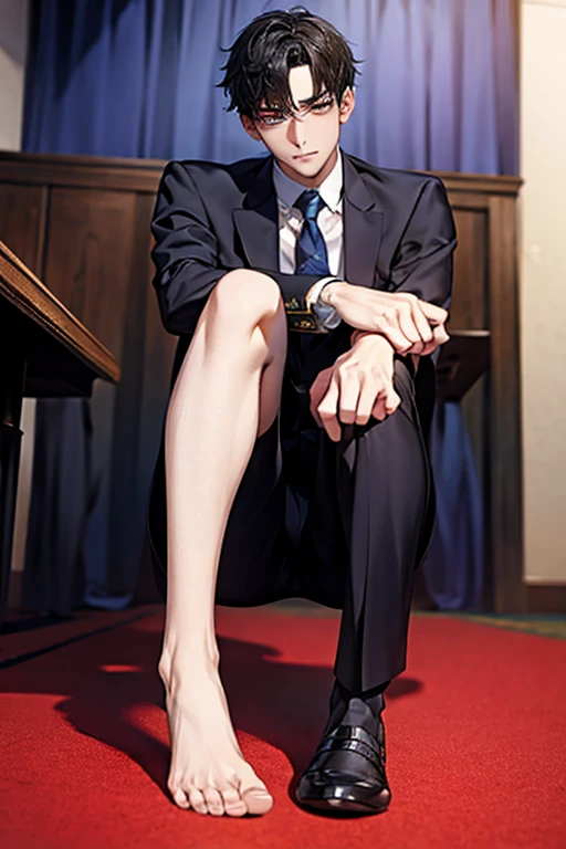 masterpiece, masterpiece_portrait, distinct, distinct_image, high_resolution, highres, high_quality_anime, high_quality, hyper_detail, finely_detailed,4K, men, ChaEunWu, a man in a suit, navy suit,perfect_face, perfect_eyes,perfect_arms, perfect_hands, perfect_fingers, perfect_legs, perfect_feet, perfect_toe