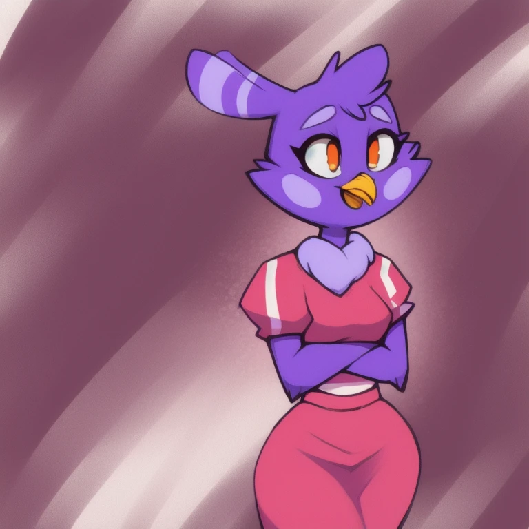 furry_female, solo, avian, melissa, art_by_loonanudes, art_by_doxy, toony,