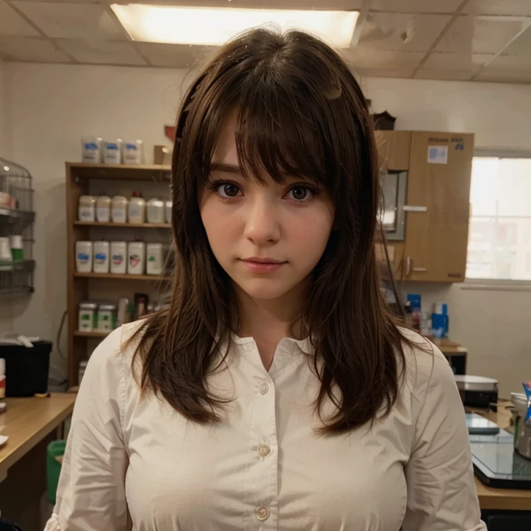 smart girl,brown hair with bangs,anime style,12 ages years old,
in a lab,word balloons filled with chocolate compounds,
(best quality,4k),vivid colors,sharp focus,
portrait,professionally lit lighting,                      
ultra-detailed,realistic,bokeh