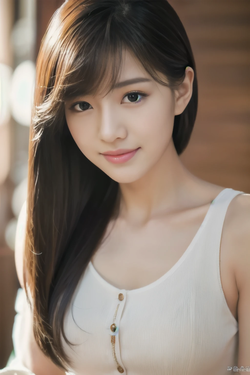 
(8K、Raw photo、highest quality、Masseter muscle part:1.2)、super detailed、super resolution、(realistic、realistic pictures:1.37)、
Portrait、High-definition RAW color photo、professional photography、
very detailed and beautiful、very detailed、8K image wallpaper、amazing details、huge file size、
official art、very detailed CG Unity 8K wallpaper, 
very detailed woman、girl、20 year old woma, 
very fine eyes、very detailed肌、very fine fingers、very detailed nose、very detailed detailed mouth、perfect anatomy、
detailed background、detailed clothing、white skin、glowing skin、
Slender Body、black haired、semi-long、laughter、
lifelike face、delicate eyes、ordering sauce、
cowboy shot、positive、standing athletic pose、dynamic lighting