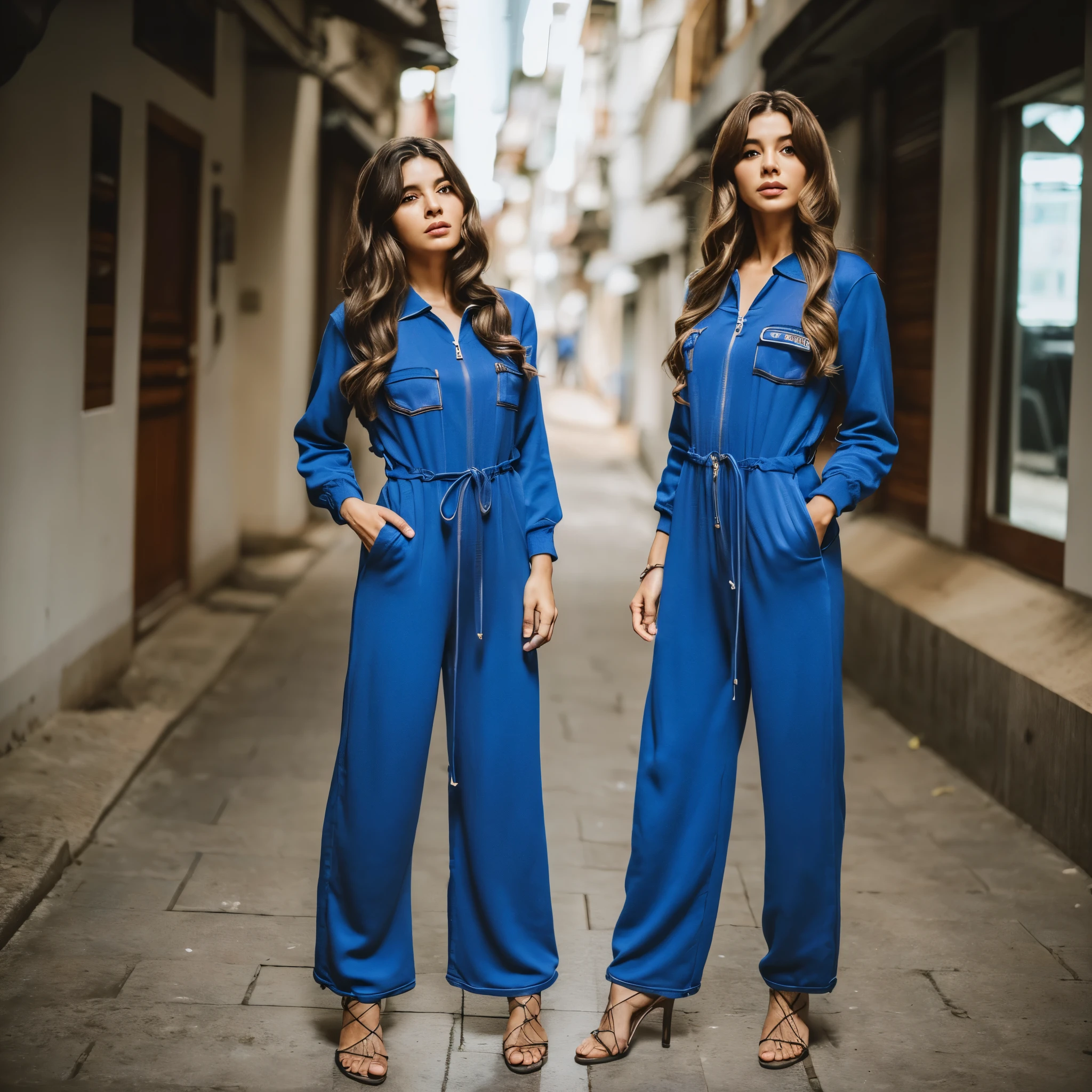 ((cabelo: curto liso)),((cor do cabelo vermelho escuro)), ((roupa: blue jumpsuit)),((cor dos olhos castanho)),((melhor qualidade,8k)),((coreana))
