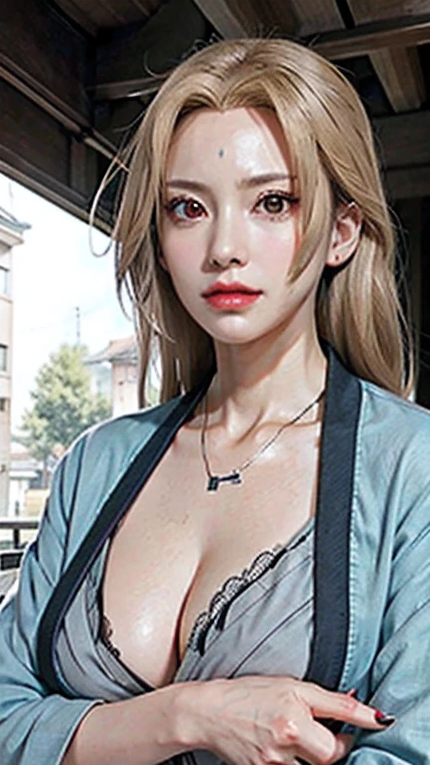TsunadeNS, japanese clothes, ????????????, cleavage, collarbone, medium shot, ((masterpiece:1.2)), ((best quality:1.2)), 