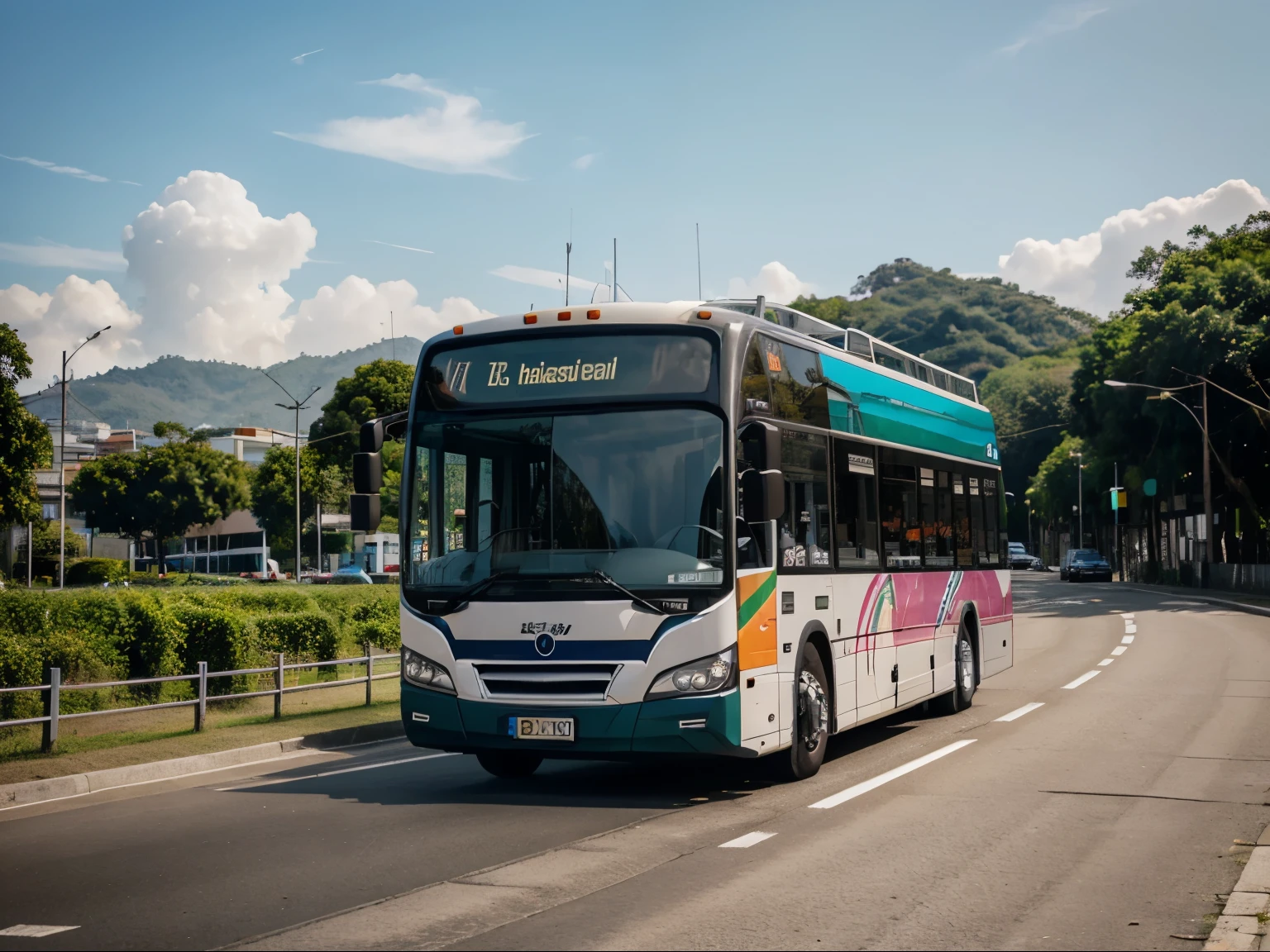Ein sehr komfortabler nagelneuer Reisebus in Brasilien.