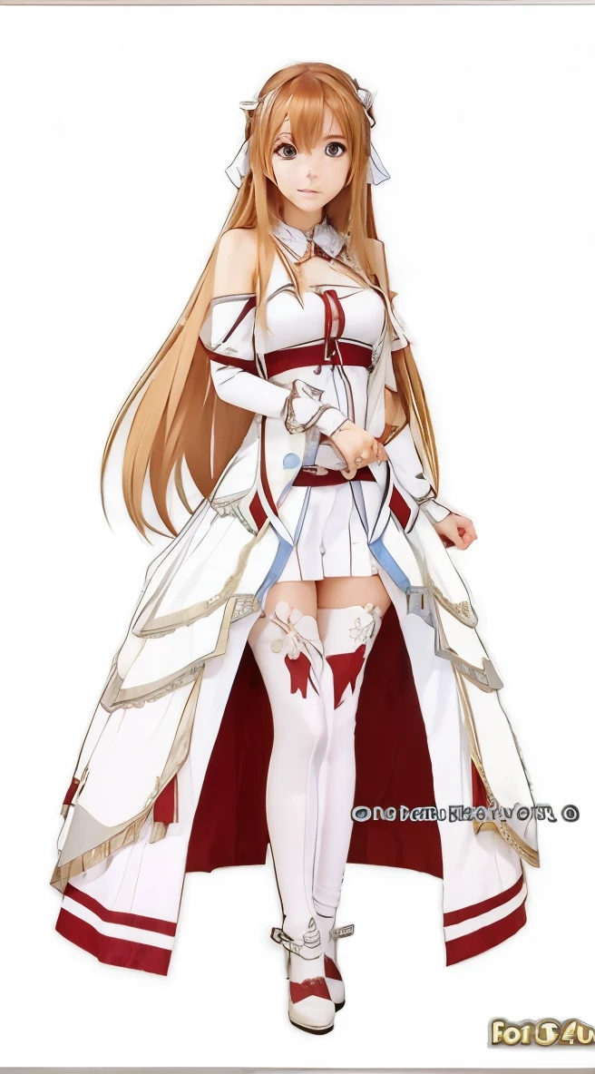 Asuna from the anime Sword Art Online in a white dress