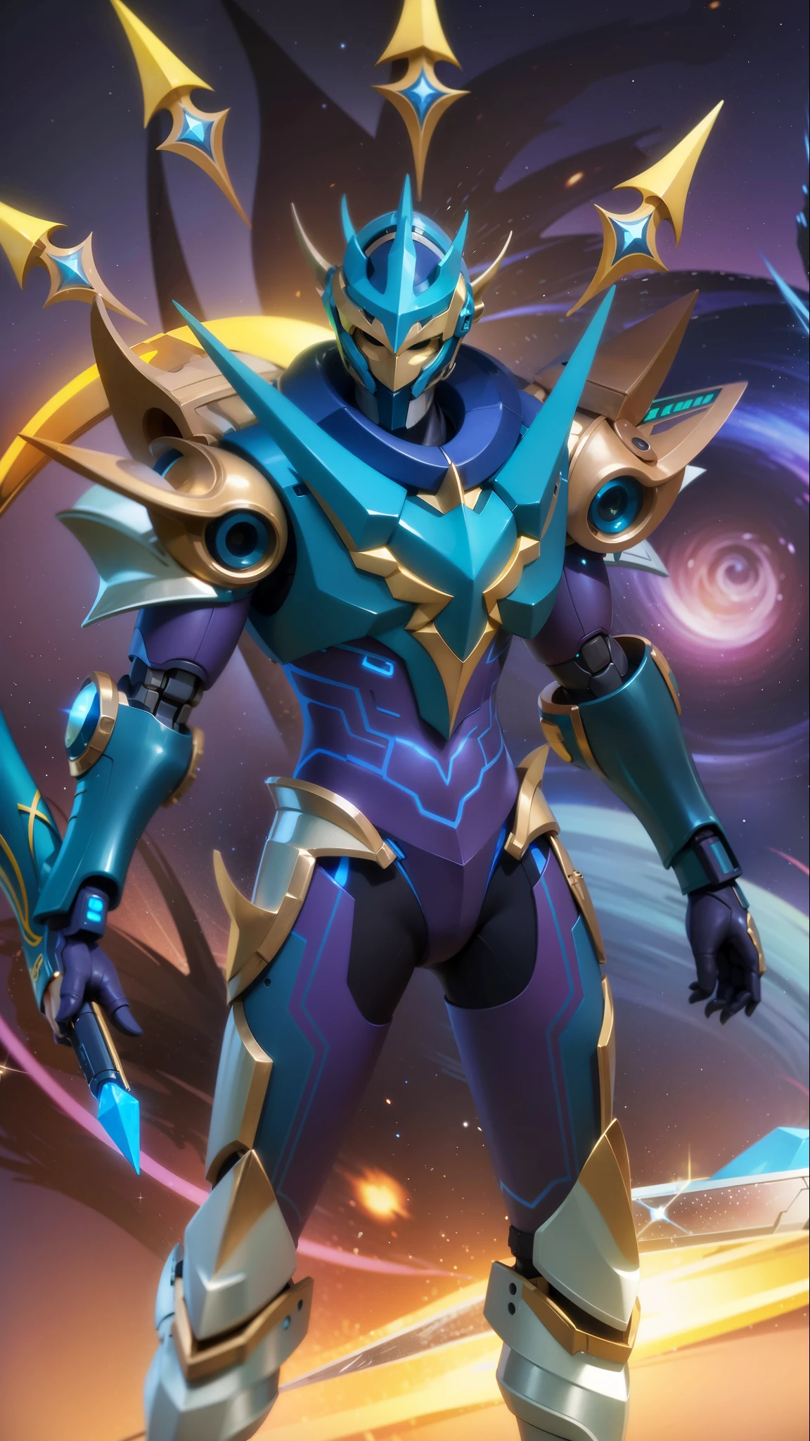 a close up of a robot with a sword and a sword, energetic varia suit, cyber universe style, varia suit, cyber fight armor, sliver ice color reflected armor, mecha suit, style of duelyst, sci-fi skin, space armor, cyber suit, ultra mega super hyper detail, protoss, scarab reploid