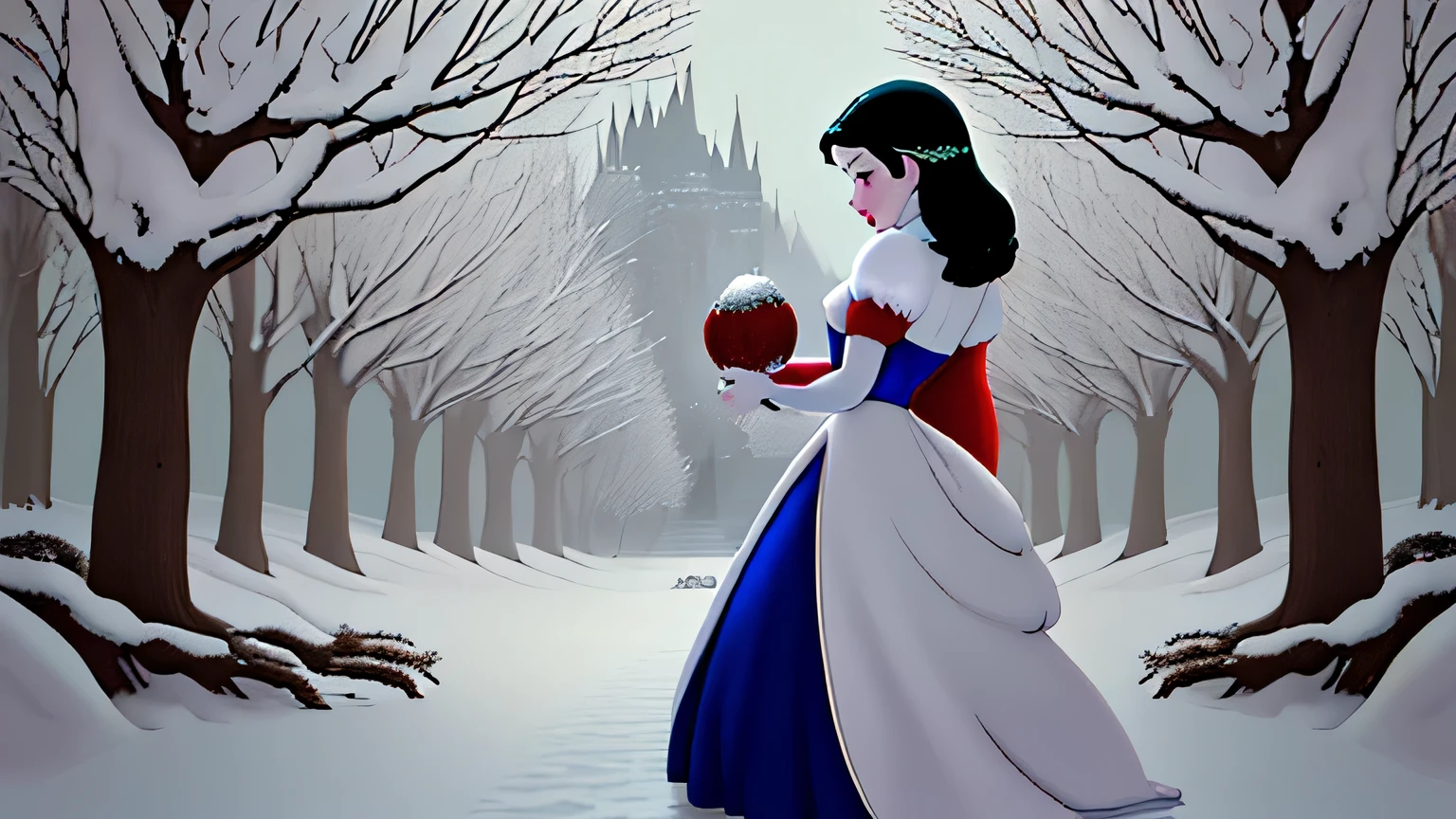 However, Snow white grew more beautiful with each passing year.