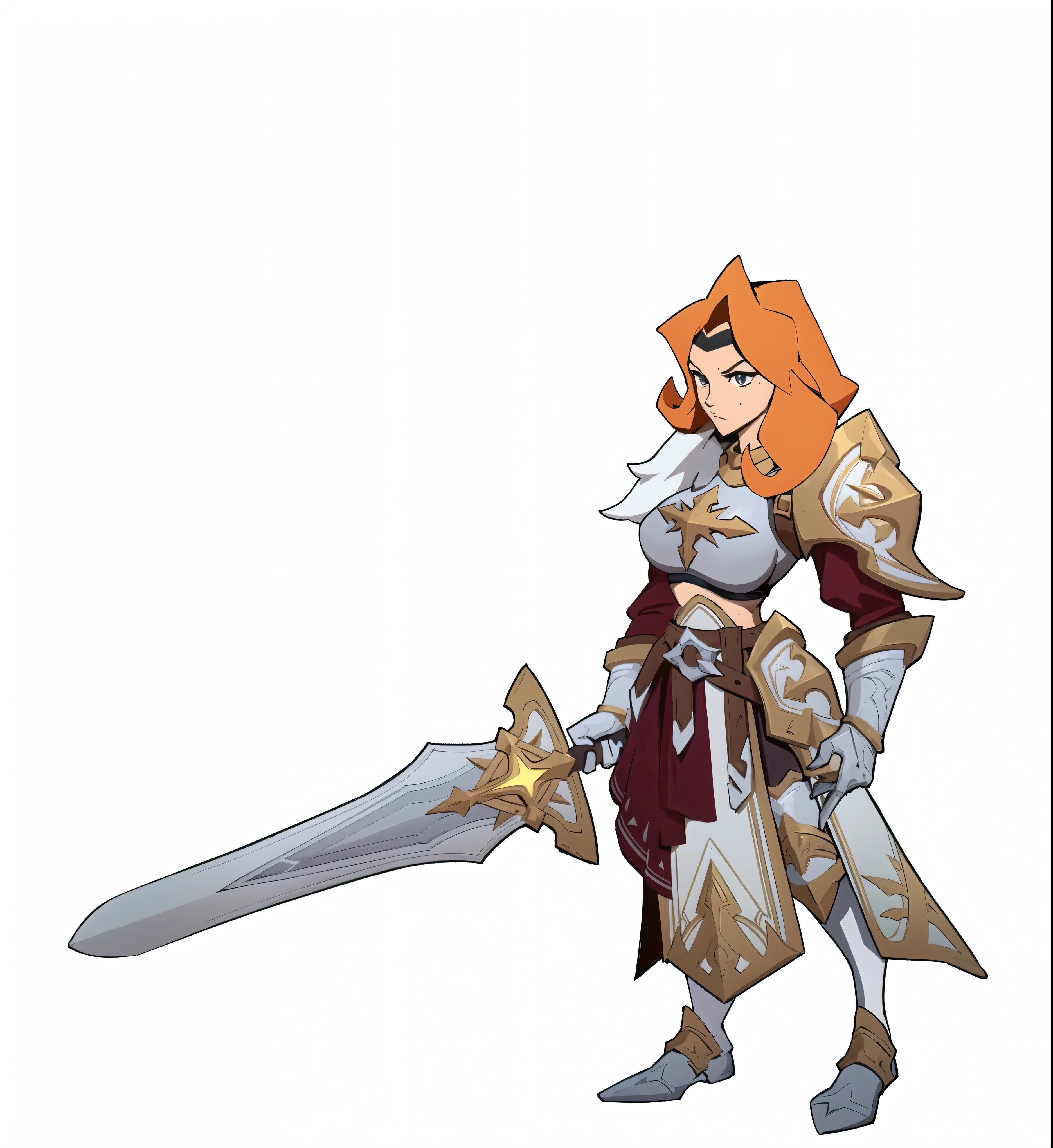 Cartoon close-up of a woman holding a sword, katana zero video game character, she holds a sword, With a big sword, heroine, jrpg character, Valkyrie style character, jrpg character art, female warrior, official character art, Natalie in epic battle fantasy, rpg character, Guilty gear art style, hero character art