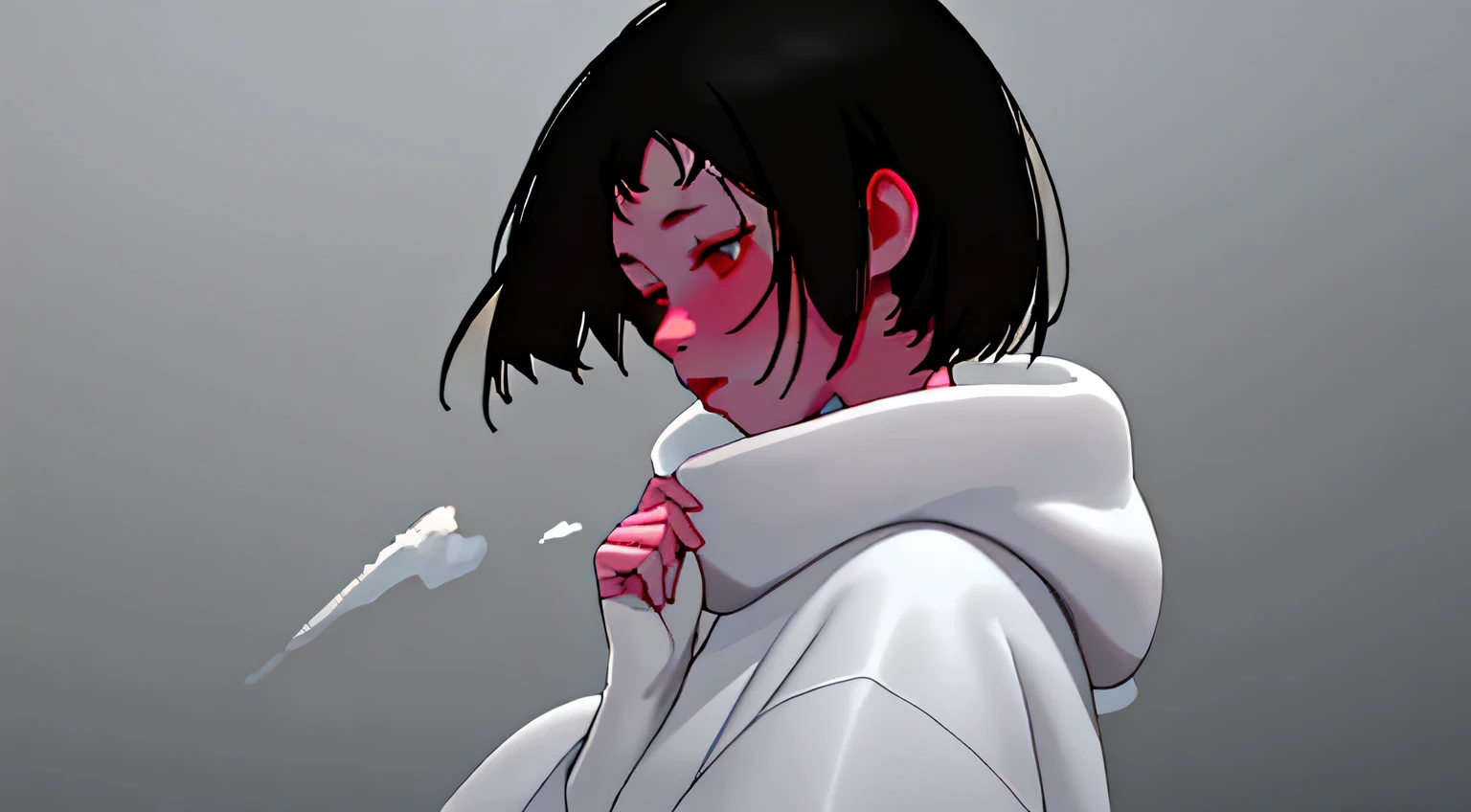 black hair girl with white pale skin as snow with reddish cheeks grew each year beautifully