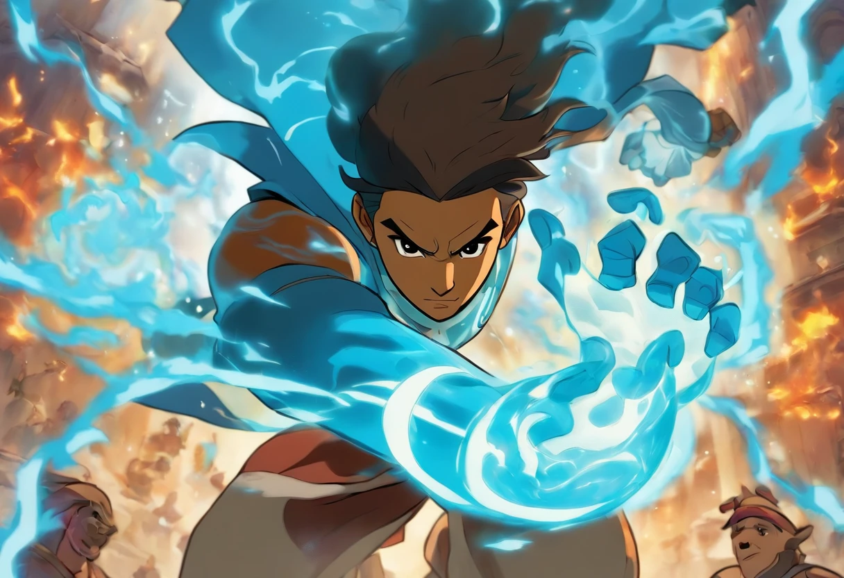 **Tairytu**, the new Avatar after Korra, es una figura misteriosa y poderosa que emerge en un mundo en constante cambio. Although his story has not yet been fully revealed, here's what we know:
1. **Origin and Incarnation**:
- Tairytu was born in a time of transition, when technology and spirituality intertwine. His birth was a cosmic event, marked by the convergence of elements and spiritual energy.
- Al igual que los Avatares anteriores, Tairytu is the incarnation of Raava, the spirit of light and balance. Your duty is to maintain harmony between nations and the elements.
2. **Habilidades Elementales**:
- Tairytu domina los cuatro elementos: Agua, Tierra, Fuego y Aire. Sin embargo, His most notable affinity is with Blue Fire, una forma avanzada y letal del control del fuego.
- His blue fire sword is an extension of his power. Forged with spiritual energy, can cut through any material and defy the laws of physics.
3. **La Espada de Fuego Azul**:
- La espada de Tairytu emite un resplandor azul intenso, fueled by your connection to the spiritual world. Can cut through steel, rock and energy itself.
- When Tairytu wields his sword, se convierte en un torbellino de fuego y luz, capaz de enfrentarse a cualquier amenaza.
4. **Mission and Challenges**:
- Tairytu not only fights physical enemies, but also against the forces that threaten spiritual balance. Your search is transcendental: restore the connection between humans and spirits.
- En su viaje, Tairytu se encuentra con aliados y enemigos inesperados. Some seek your guidance, while others wish for its destruction.
5. **El Legado de Korra**:
- Korra, la Avatar anterior, left a world in flux. Tairytu inherits its legacy and faces unique challenges.
- Aunque Korra fue una maestra de los elementos, Tairytu lleva su dominio al siguiente nivel, fusionando la espiritual