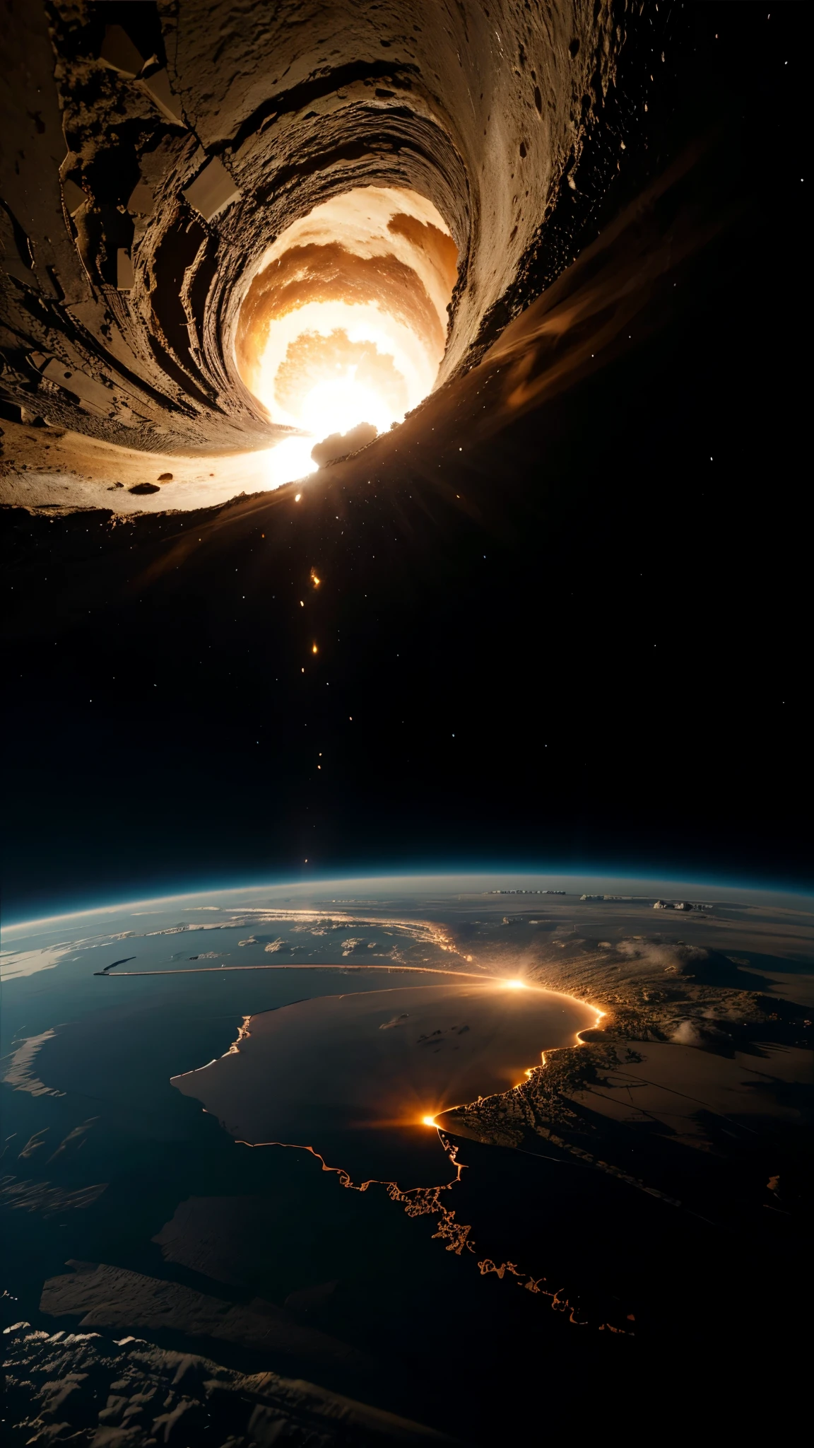 Terra explodindo