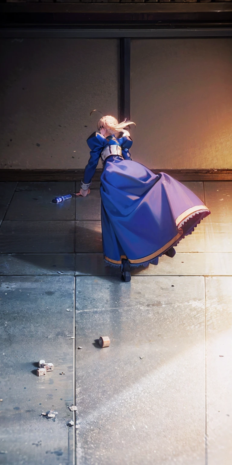 1 solo female artoria, rpg game, pixel art, artoria pendragon (fate), vertical movement