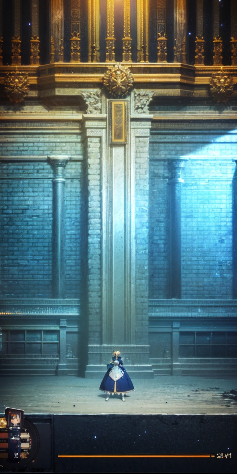 1 solo female artoria, rpg game, pixel art, artoria pendragon (fate), vertical movement