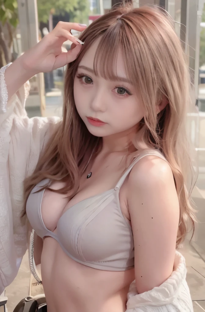tanned skin:1.3,big breasts,seductive pose,eye shadow, (highest quality,4k,8K,High resolution,masterpiece:1.2),Beautiful woman,,bikini,35mm lens,f/1,soft sunlight,bright colors,playful expression