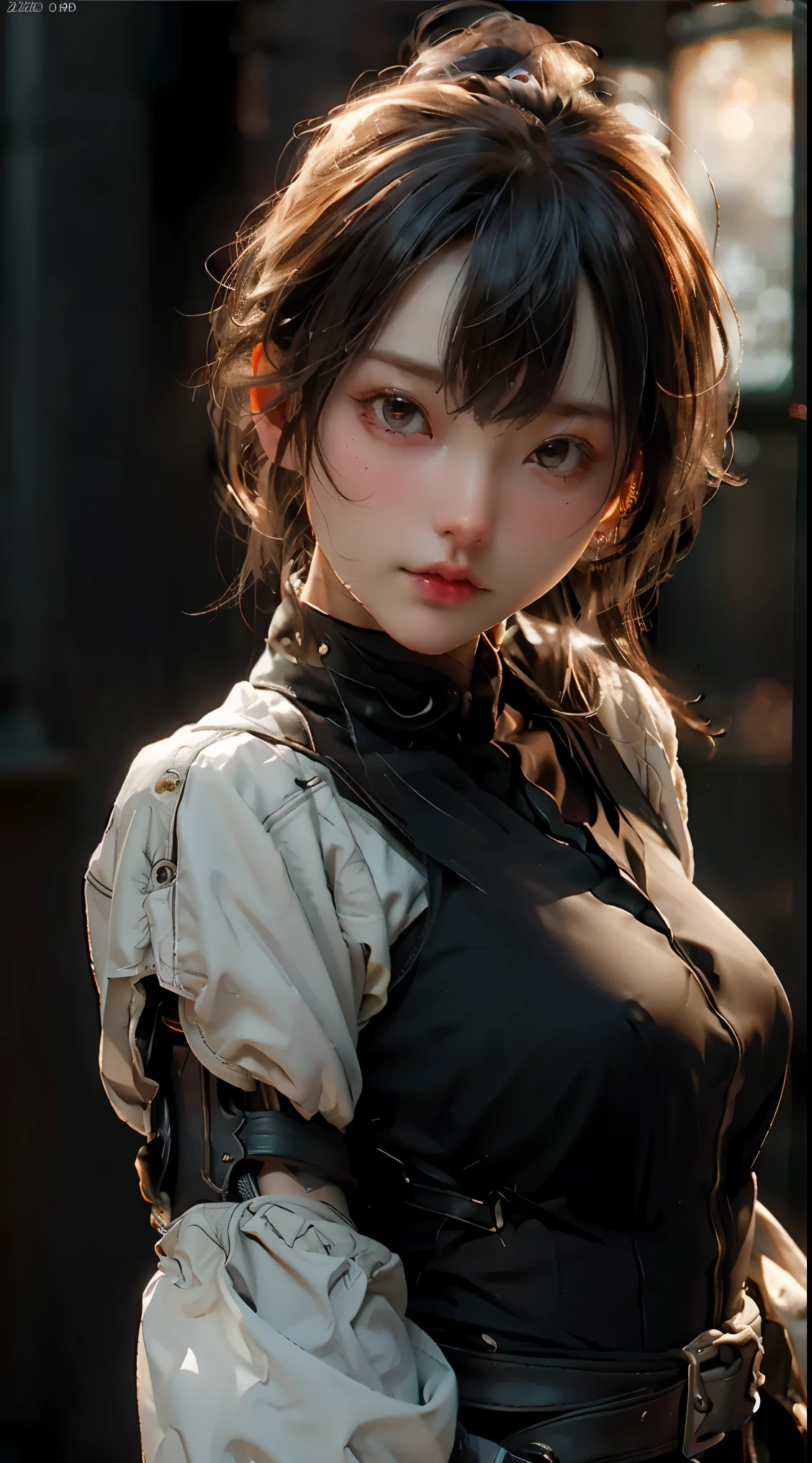 ((Best quality)), ((masterpiece)), (detailed:1.4), 3D, an image of a beautiful cyberpunk female,HDR (High Dynamic Range),Ray Tracing,NVIDIA RTX,Super-Resolution,Unreal 5,Subsurface scattering,PBR Texturing,Post-processing,Anisotropic Filtering,Depth-of-field,Maximum clarity and sharpness,Multi-layered textures,Albedo and Specular maps,Surface shading,Accurate simulation of light-material interaction,Perfect proportions,Octane Render,Two-tone lighting,Wide aperture,Low ISO,White balance,Rule of thirds,8K RAW,