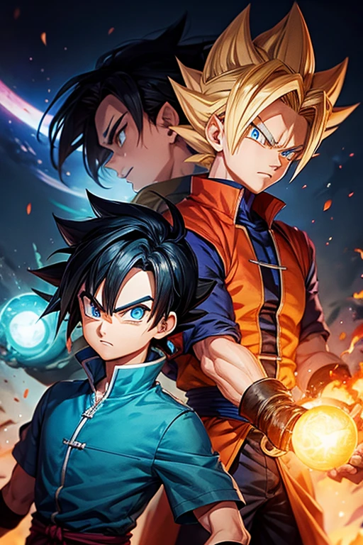 Que tal desenhar um crossover entre Boruto e Dragon Ball? Can you imagine Boruto training with Goku or Vegeta while Sasuke and Goku face an epic challenge together?. Isso poderia resultar em uma cena de batalha emocionante, with the unique style of each series merging.