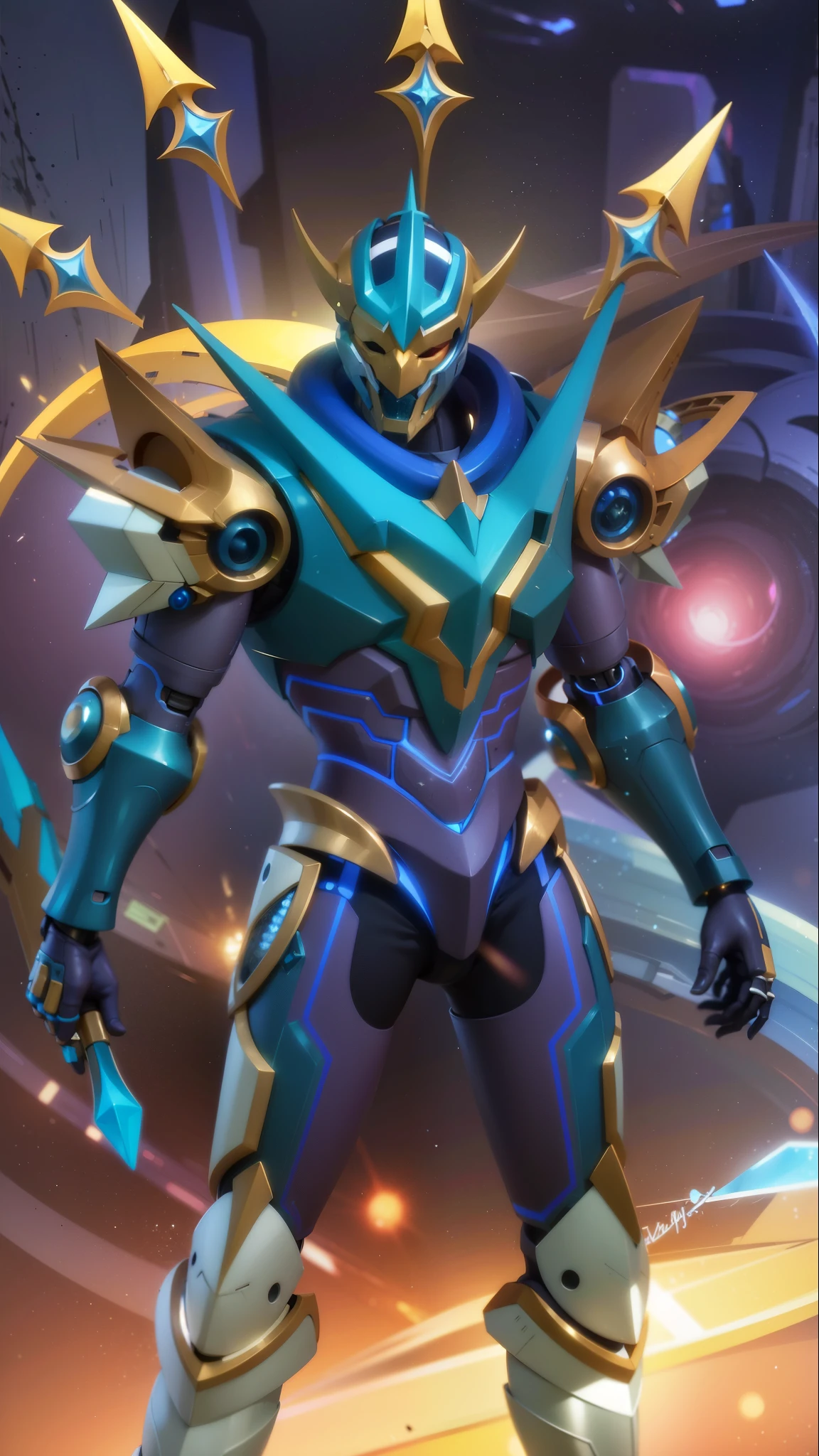 a close up of a robot with a sword and a sword, energetic varia suit, cyber universe style, varia suit, cyber fight armor, sliver ice color reflected armor, mecha suit, style of duelyst, sci-fi skin, space armor, cyber suit, ultra mega super hyper detail, protoss, scarab reploid