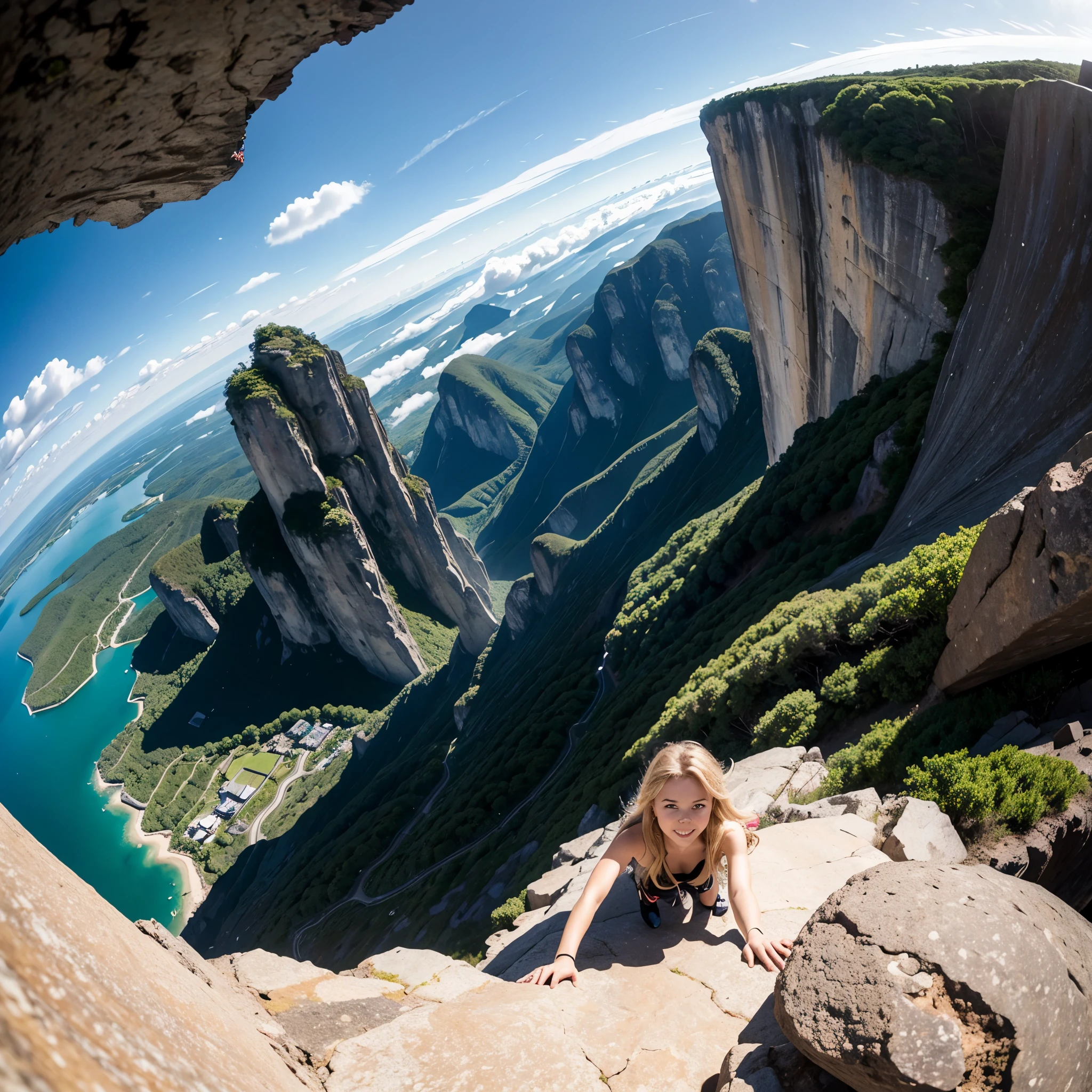 Margot Robbie sexy, Maximum quality、Margot Robbie、Pule de um penhasco、vista de baixo、brilho da noite、focar nas pessoas, g-string