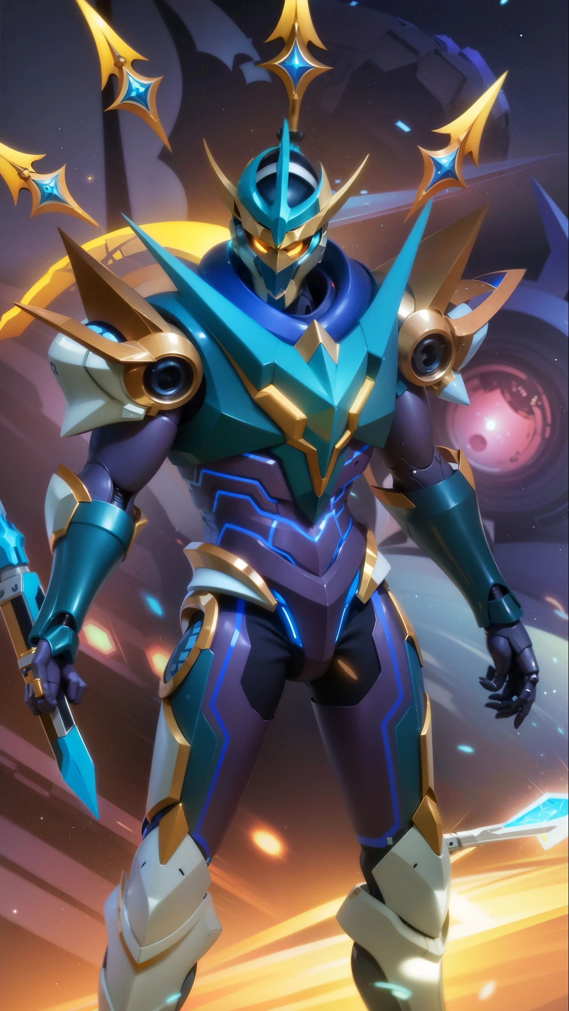 a close up of a robot with a sword and a sword, energetic varia suit, cyber universe style, varia suit, cyber fight armor, sliver ice color reflected armor, mecha suit, style of duelyst, sci-fi skin, space armor, cyber suit, ultra mega super hyper detail, protoss, scarab reploid
