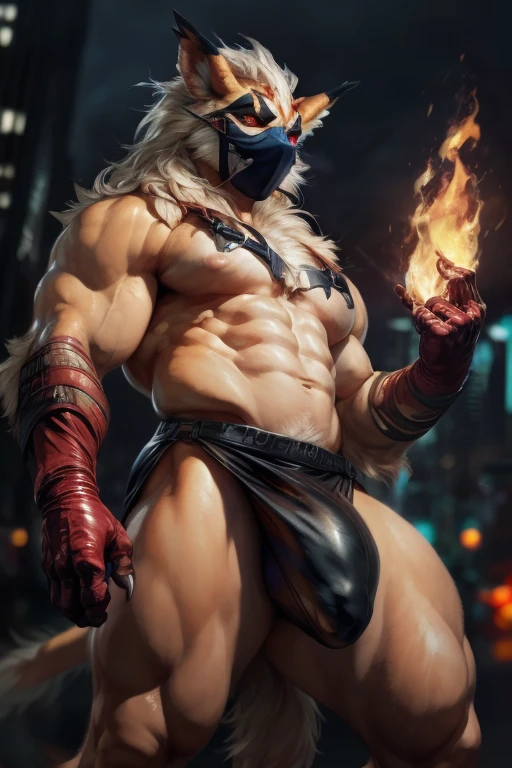 2D, masterpiece, best quality, 4K, RAW photo in HDR, sharp focus, photo realism ,real life like, in a night city, detailed background,sexy solo, showing off thicc penis, massive shaft, long slong, eroticissm, erotic scene, enticing, alluring pose,(gloves, mask), (by null-ghost, by thebigslick, by darkgem, by honovy), Leomon anthro, male focus, perfect red eyes, lighting eyes, (luminescent eyes), (no underwear), sexy, Full View, Villain, Bad Guy, Evil, smirk, crazy, claws, fire, penis shaped bulge, chiseled abs.