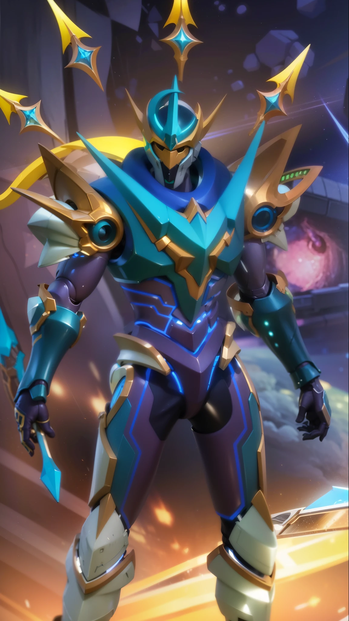 a close up of a robot with a sword and a sword, energetic varia suit, cyber universe style, varia suit, cyber fight armor, sliver ice color reflected armor, mecha suit, style of duelyst, sci-fi skin, space armor, cyber suit, ultra mega super hyper detail, protoss, scarab reploid, 8k, ultra hd, ultra detailed texture, hyper realistic, masterpiece, detailed texture, detailed skin, detailed lighting, (photorealistic:1.5), best quality, beautiful lighting, cinematic lighting, professional lighting, ultra highres, realistic, high quality, (realskin:1.5), extremely detailed, finely detail, ultra-detailed