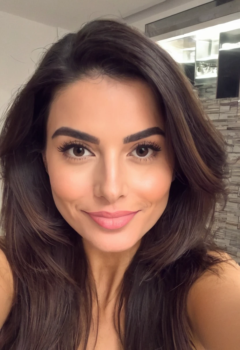 1womanl, (realisitic:1.5) 55 year old woman (facial self portrait:1.4) Selfie, face photo with beautiful long hair hairstyle, perfect make-up, at night, dressed up for the party, in a 5 star hotel, perfect and raised eyebrows