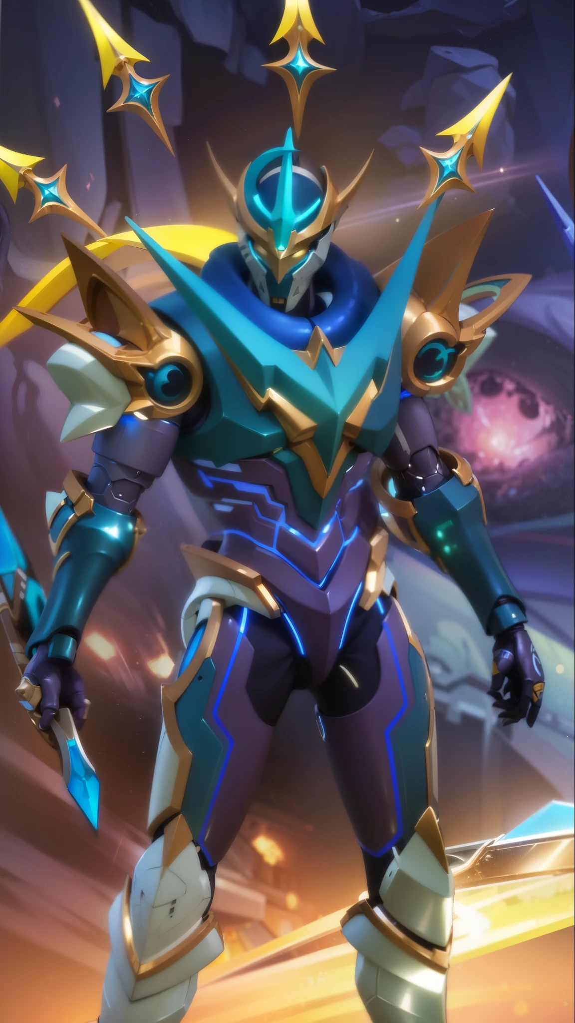 a close up of a robot with a sword and a sword, energetic varia suit, cyber universe style, varia suit, cyber fight armor, sliver ice color reflected armor, mecha suit, style of duelyst, sci-fi skin, space armor, cyber suit, ultra mega super hyper detail, protoss, scarab reploid, 8k, ultra hd, ultra detailed texture, hyper realistic, masterpiece, detailed texture, detailed skin, detailed lighting, (photorealistic:1.5), best quality, beautiful lighting, cinematic lighting, professional lighting, ultra highres, realistic, high quality, (realskin:1.5), extremely detailed, finely detail, ultra-detailed