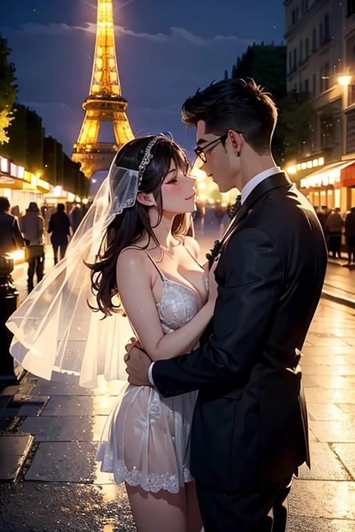 (8K), (best quality), (muste piece: 1.2) The Eiffel Tower shines on a night of lingerie Rendezvous Sweet scent、A veil of secrets makes my heart pound Chorus Shadows swaying in the street lights A dance floor just for the two of us Glasses of champagne pile up A night of dreams Verse 2 Stardust falls Surrounded by the light of the Eiffel Tower We swear eternal love and share a kiss Chorus Shadows swaying in the street lights A dance floor just for the two of us Glasses of champagne pile up A night of dreams Outro In the shadow of the Eiffel Tower We whisper words of love Until we meet again