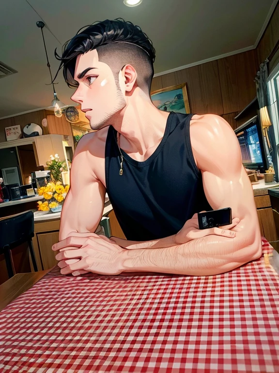 Realistic, detailed, Young pumped up man, cowboy, on farm, naked torso, chaps, 4 abs, lustful look, farm and animals in the background, detailed face, detailed hair, detailed hands, detailed legs, detailed eyes, detailed skin, dynamic lighting, detailed face, detailed hands, detailed legs, detailed fingers, detailed hair, detailed eyes, detailed skin, dynamic lighting, (photorealistic:1.4), 8k uhd, (hyper realistic), (photo realistic), (masterpiece), (best quality)